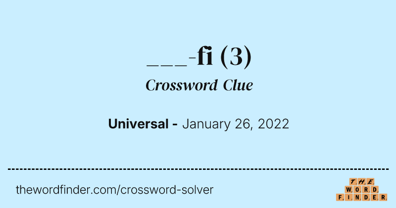 ___-fi crossword clue image