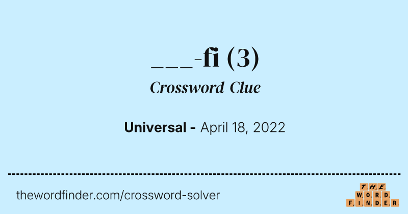 ___-fi crossword clue image