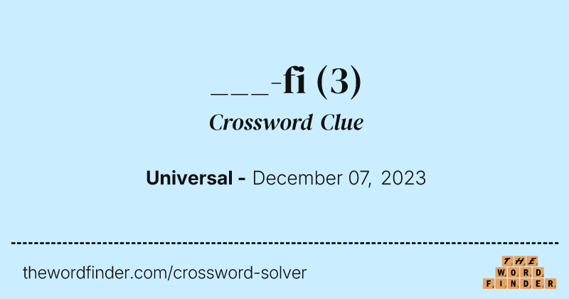 ___-fi crossword clue image