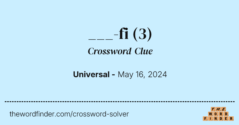___-fi crossword clue image