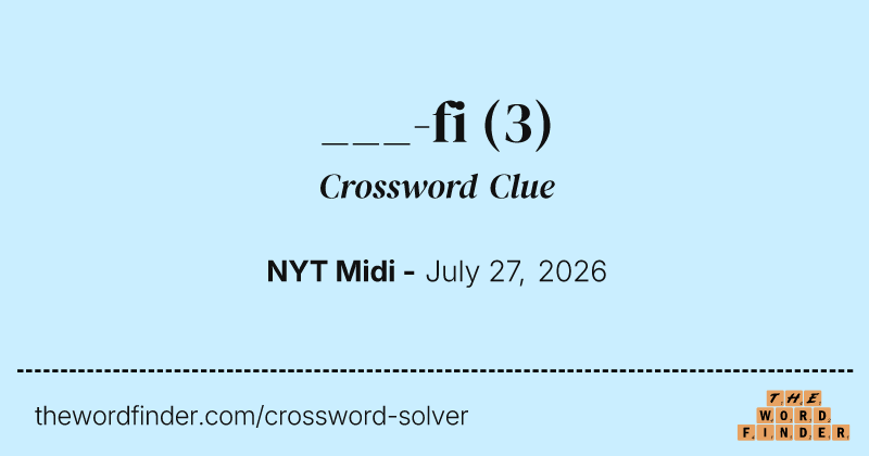 ___-fi crossword clue image