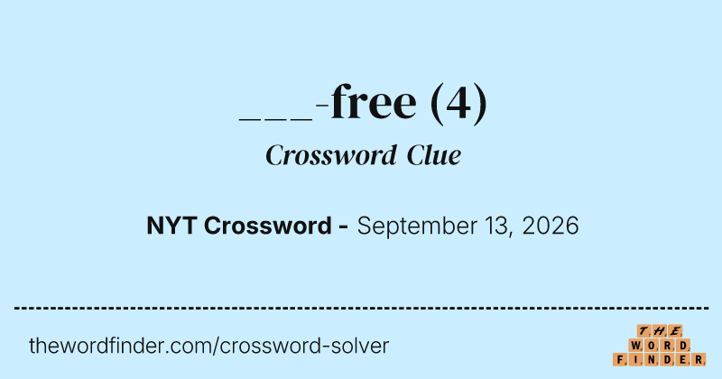 ___-free crossword clue image