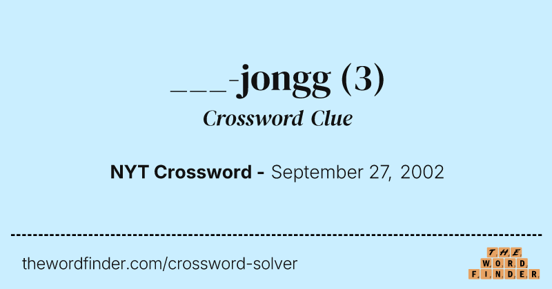 ___-jongg crossword clue image