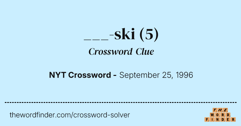 ___-ski crossword clue image