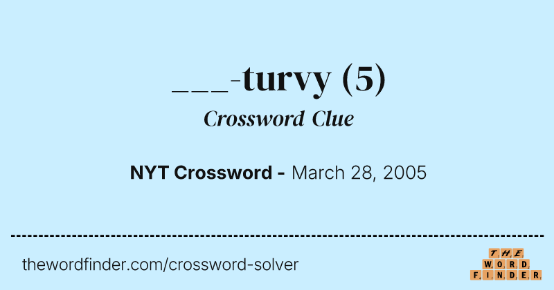 ___-turvy crossword clue image