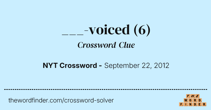 ___-voiced crossword clue image