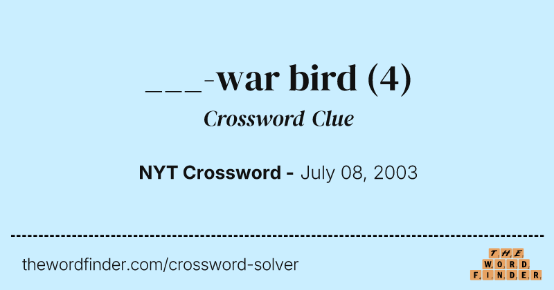 ___-war bird crossword clue image