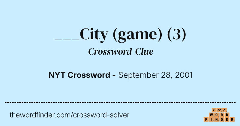___City (game) crossword clue image
