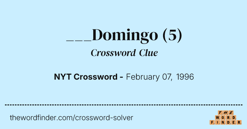 ___Domingo crossword clue image