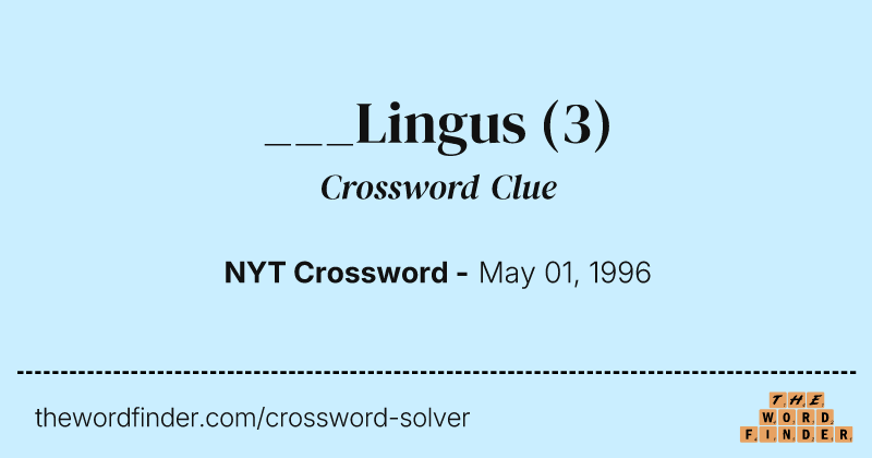 ___Lingus crossword clue image