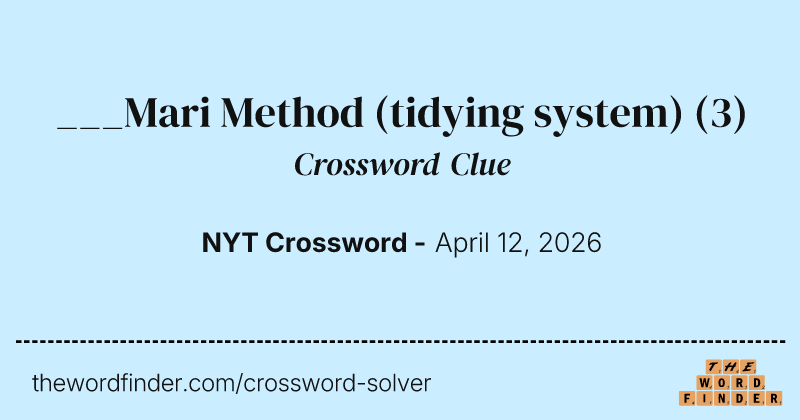 ___Mari Method (tidying system) crossword clue image