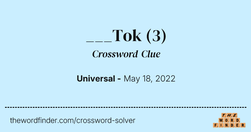 ___Tok crossword clue image