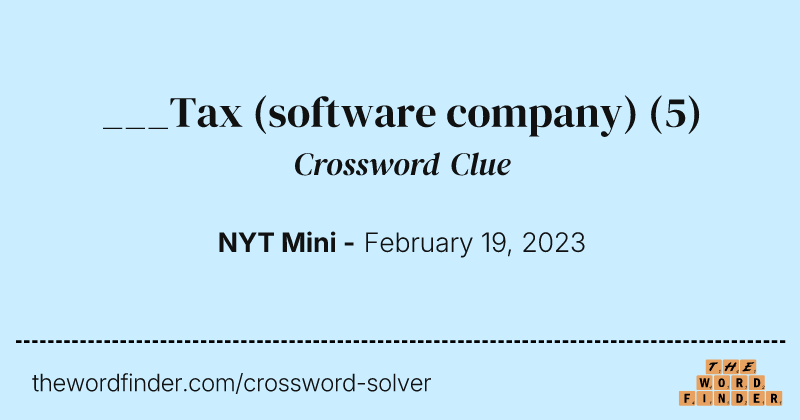___Tax (software company) crossword clue image