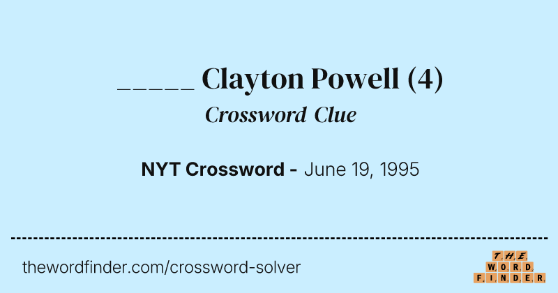 _____ Clayton Powell crossword clue image