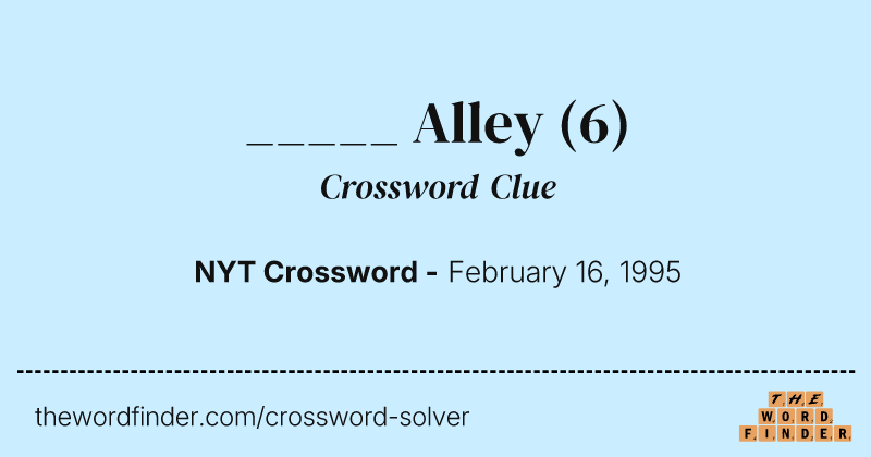 _____ Alley crossword clue image
