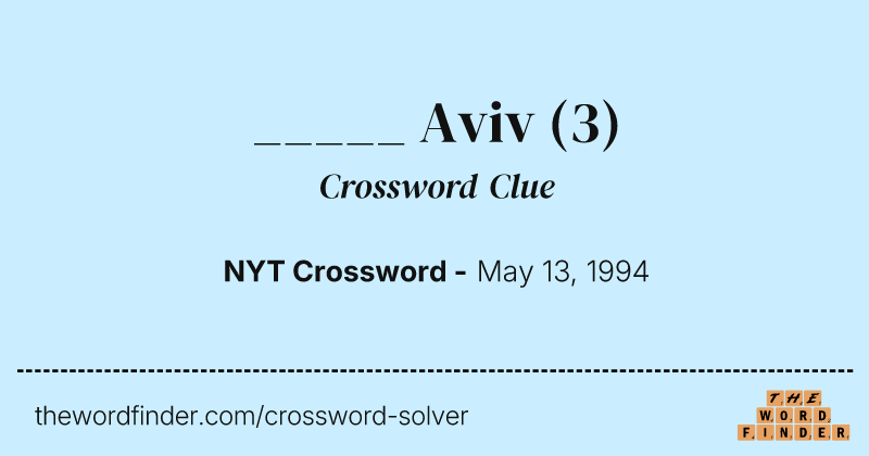 _____ Aviv crossword clue image