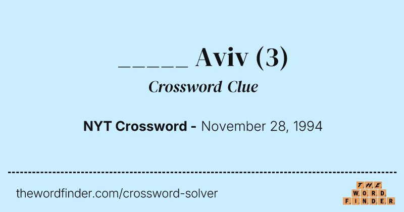 _____ Aviv crossword clue image