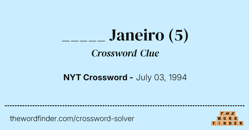_____ Janeiro crossword clue image