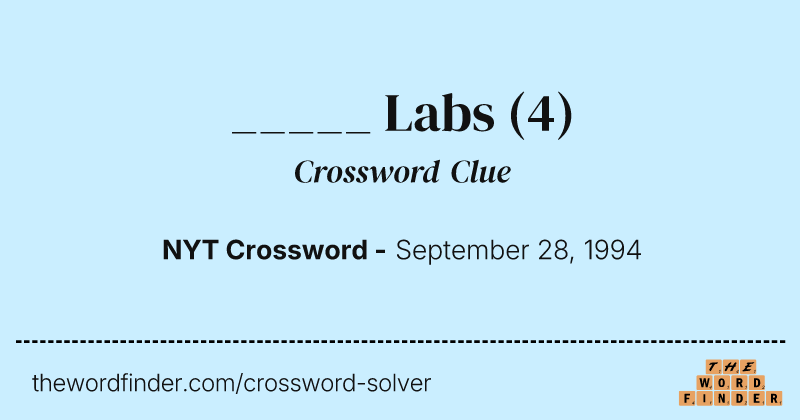 _____ Labs crossword clue image