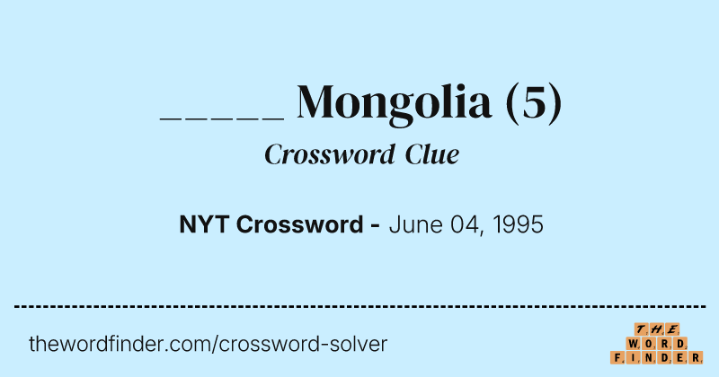 _____ Mongolia crossword clue image