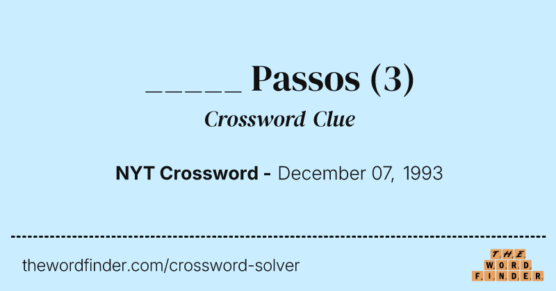 _____ Passos crossword clue image
