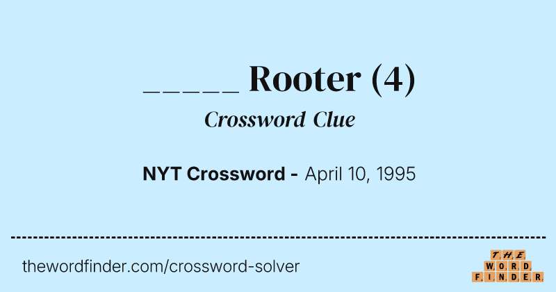 _____ Rooter crossword clue image
