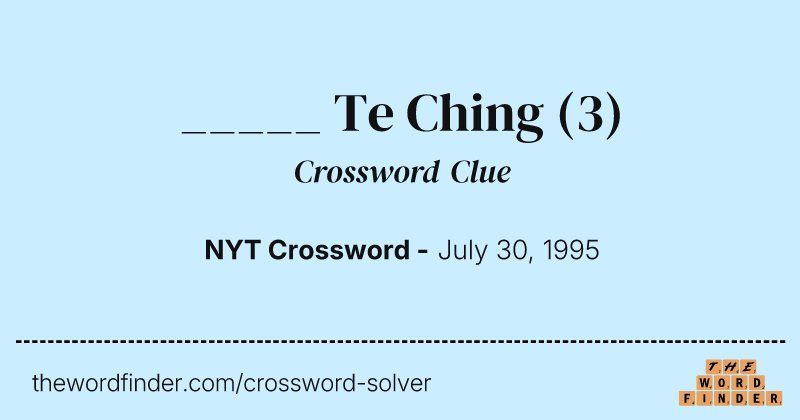_____ Te Ching crossword clue image