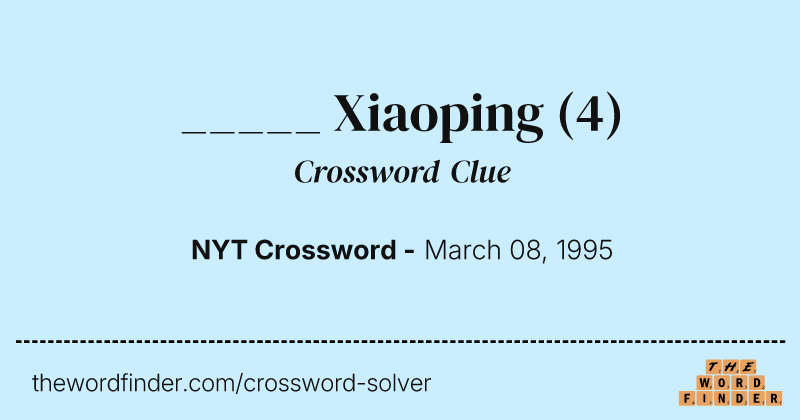 _____ Xiaoping crossword clue image