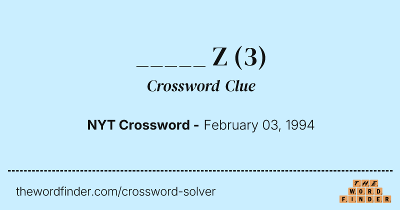 _____ Z crossword clue image