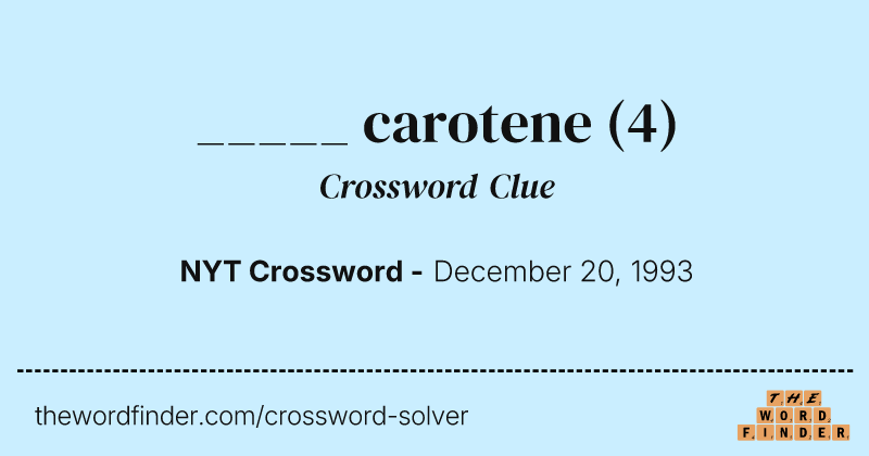 _____ carotene crossword clue image