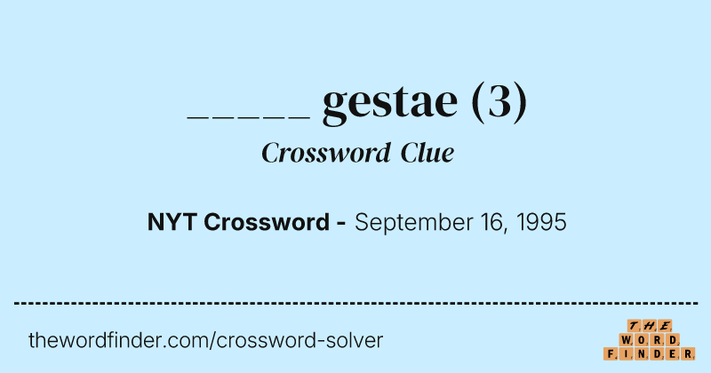 _____ gestae crossword clue image