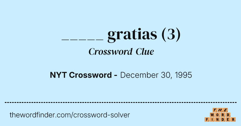 _____ gratias crossword clue image