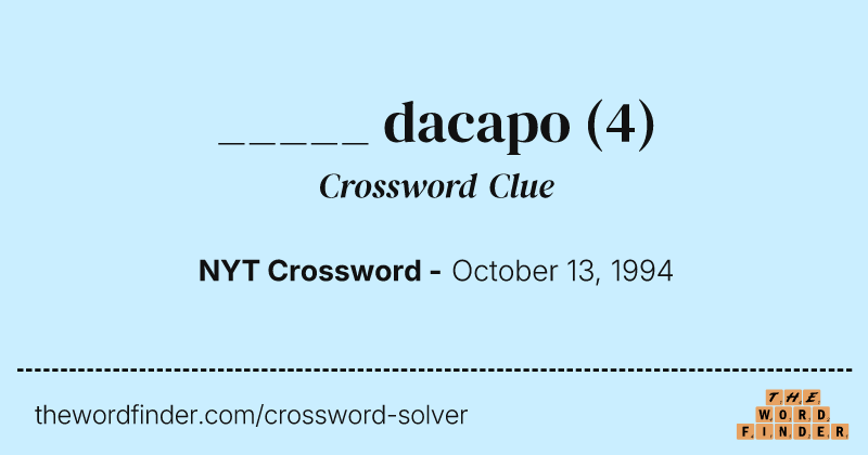 _____ dacapo crossword clue image