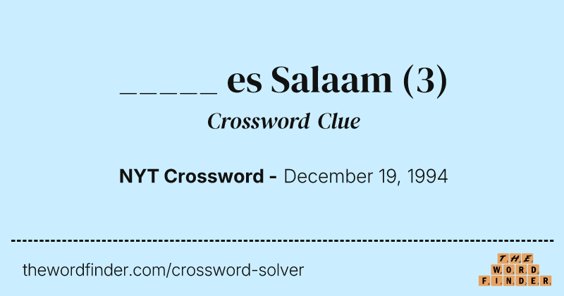 _____ es Salaam crossword clue image