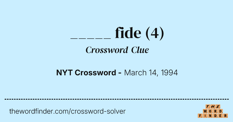 _____ fide crossword clue image