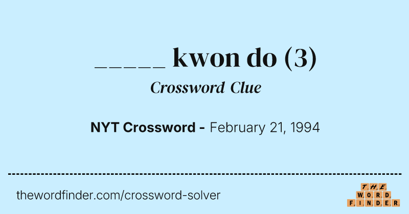 _____ kwon do crossword clue image