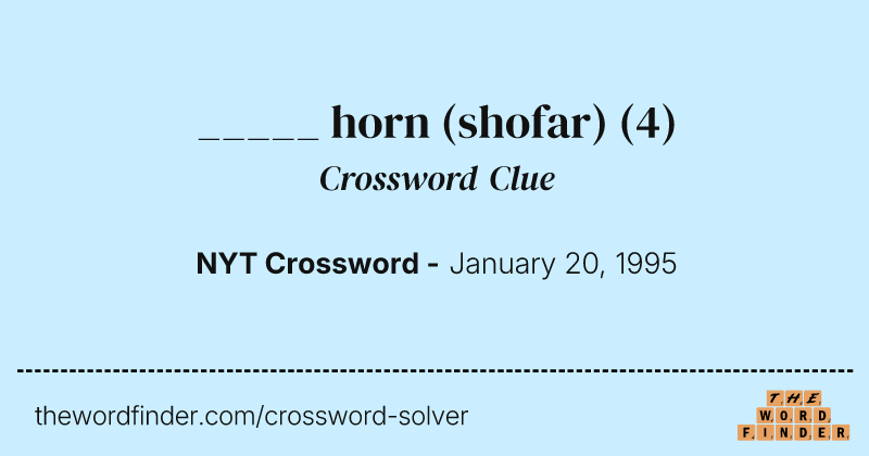 _____ horn (shofar) crossword clue image