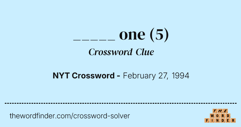 _____ one crossword clue image