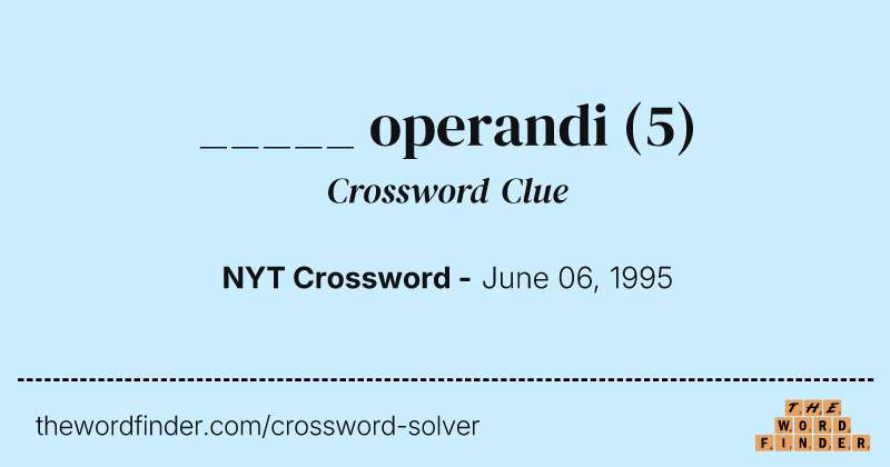 _____ operandi crossword clue image