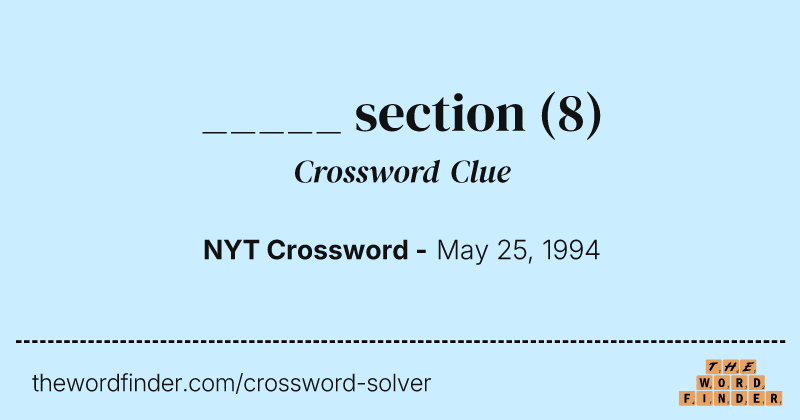 _____ section crossword clue image