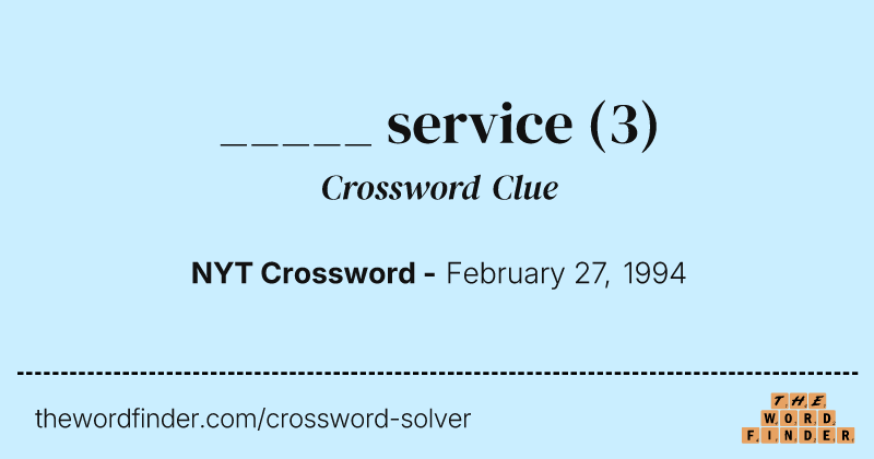 _____ service crossword clue image