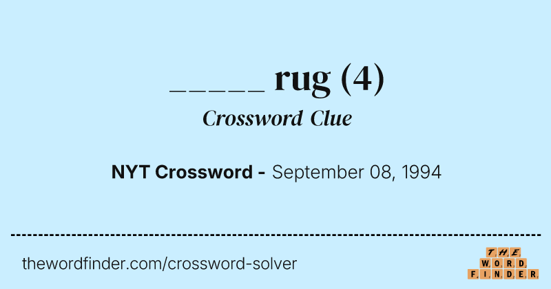 _____ rug crossword clue image