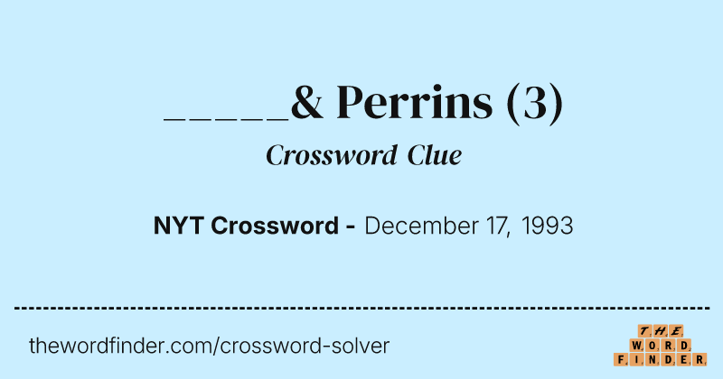 _____& Perrins crossword clue image