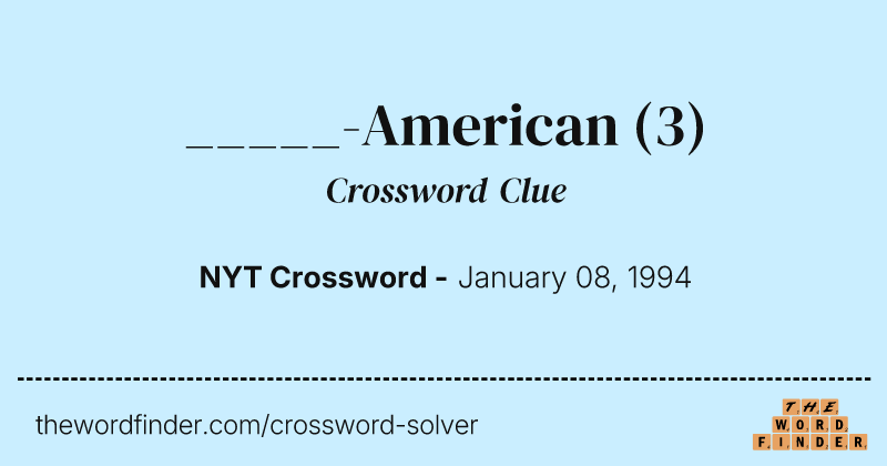 _____-American crossword clue image