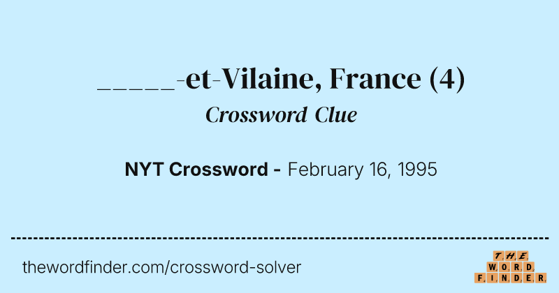 _____-et-Vilaine, France crossword clue image