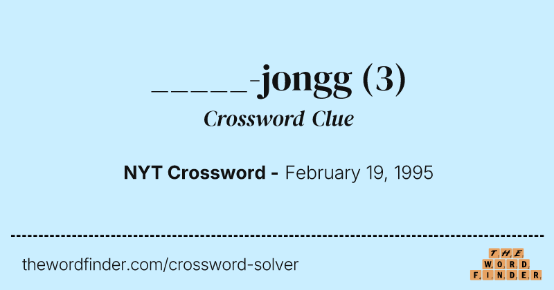 _____-jongg crossword clue image
