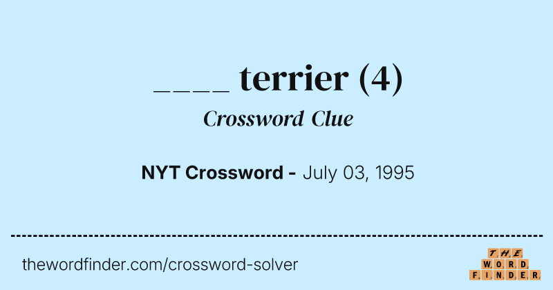 ____ terrier crossword clue image