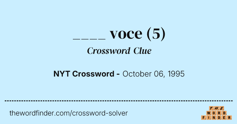 ____ voce crossword clue image