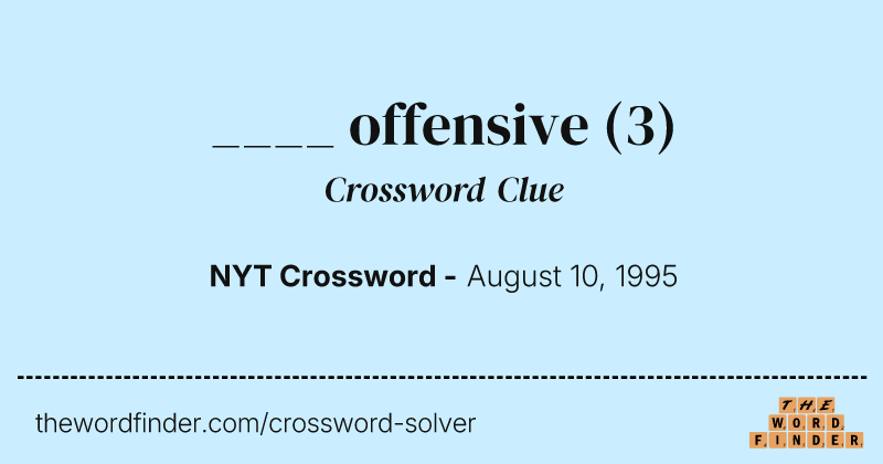 ____ offensive crossword clue image