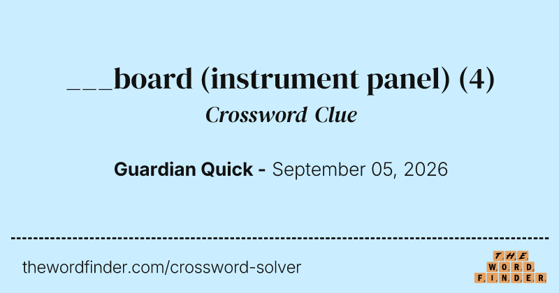 ___board (instrument panel) crossword clue image